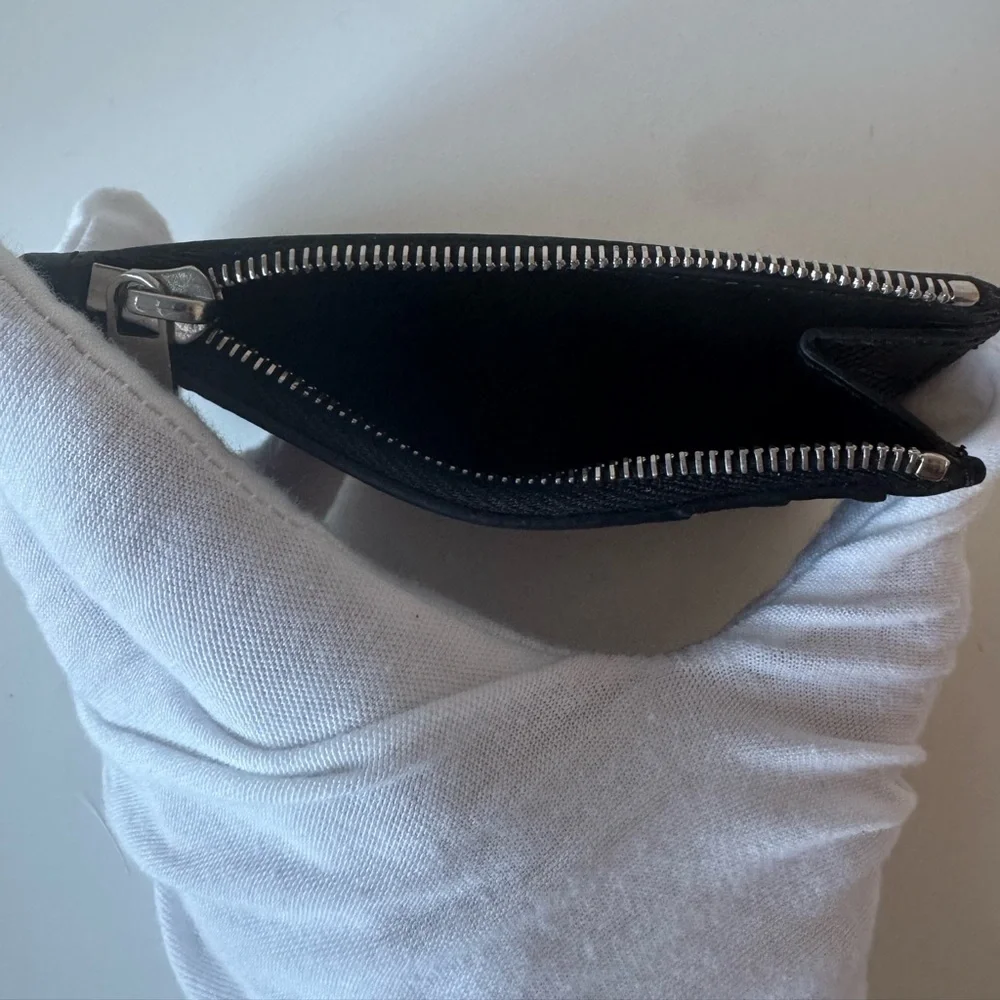 Celine Black Textured Leather Card Pouch